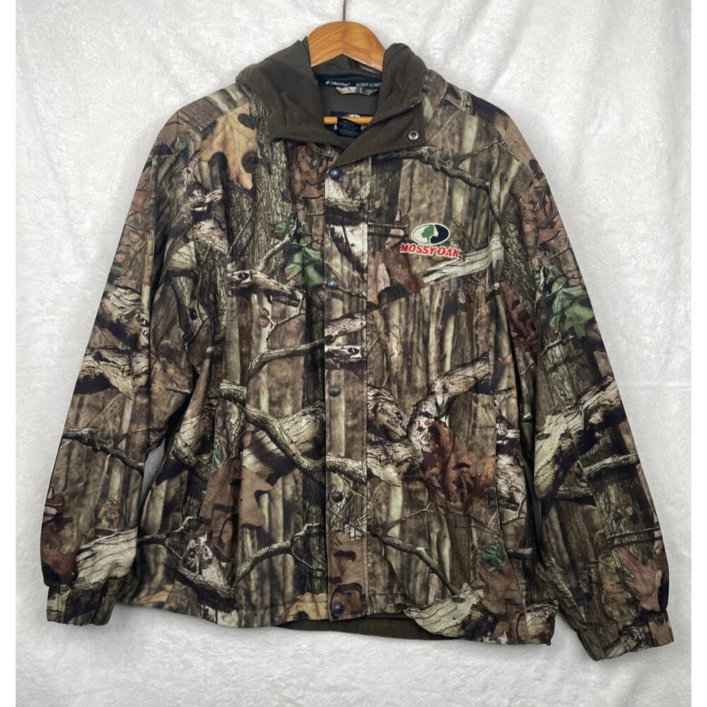 Mossy Oak Break-Up Infinity Camo Jacket Mens XL W/Hood Full Zip Hunting - Picture 1 of 15
